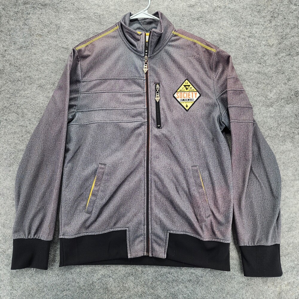 Society Jacket Mens Large Full Zip Gray Track